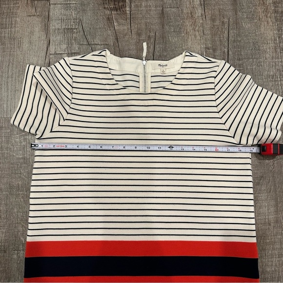 Madewell Mainsail Short Sleeve Striped Shirt Black White Red Women's Size Small - Picture 6 of 8